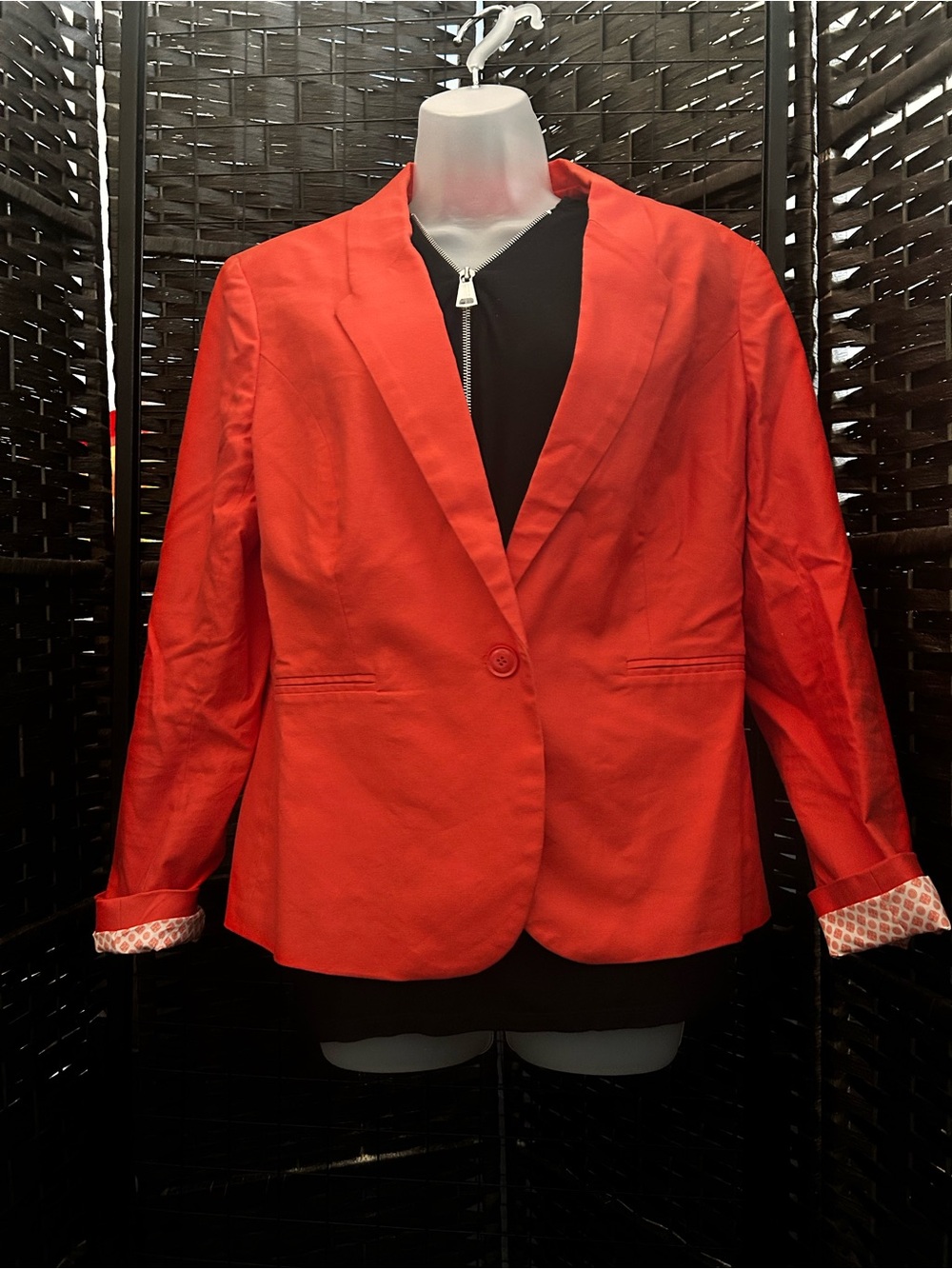 Dalia Women's Orange Single-Button lined Blazer size Large